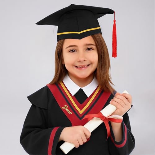 Image of Kindergarten 2025 Graduation Cap and Gown Tassel Sets with Charm 2PCS Graduations Stoles for Kids Grad Party Clothes