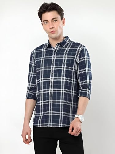 Image of GLORYBOYZ Men's Full Sleeve Checkered Casual Cotton Shirt S-2XL