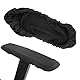 Fdit 2er Set Büro Stuhl Arm Abdeckungen, Armlehnenbezüge für Bürostühle Polyester Stoff Armlehne Pad Elastic Protector Home Stuhl Waschbar Armlehne Cover Protector (Schwarz)