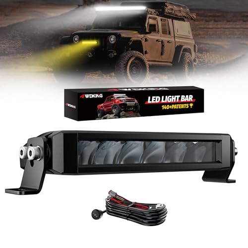 4WDKING 8 Inch Dual-Color Slim LED Light Bar, 60W Spot Flood Comb...