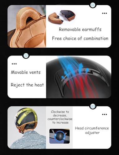 Casco de moto abierto con bluetooth integrado y diseño ligero para turismo en ciclomotor 6