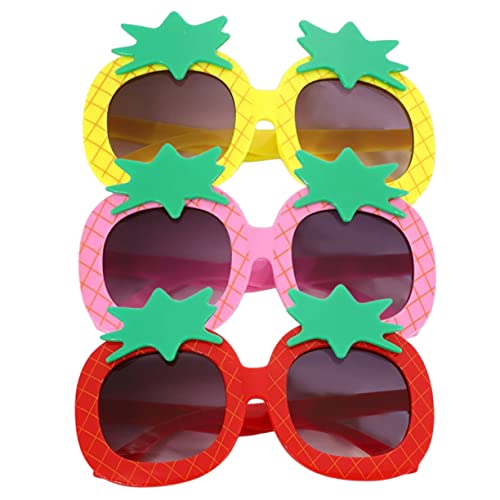 Healvian Cartoon Pineapple Boys and Girls Sunglasses 3pcs Set Beach Lightweight and Safe for Children