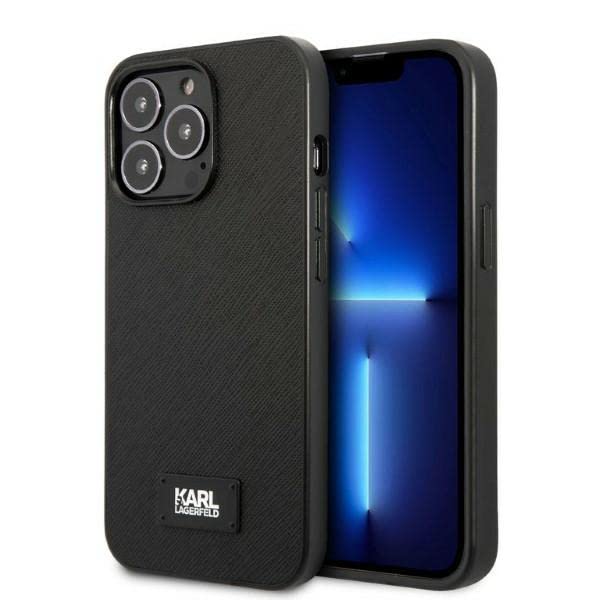 Karl Lagerfeld KLHCP13LSFMP2K Coque rigide pour iPhone 13 Pro / 13 6,1" Noir Saffiano