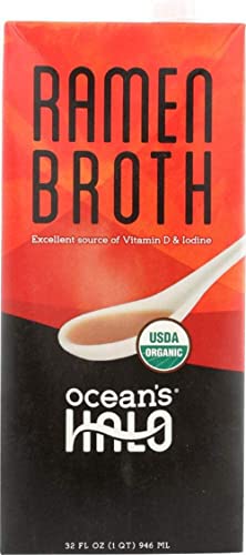 Ocean’s Halo Ramen Broth - USDA Organic, Excellent Source of Vitamin D and Iodine, Non-GMO, Vegan, Gluten-Free, Sustainably Ocean Farmed Kelp, 946ml