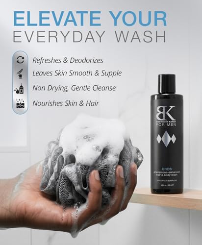Kandi Bedroom Kandi for Men Body Wash 8.5 Fl Oz – Pheromone Infused Moisturizing & Deodorizing Formula with Aloe, Shea Butter & Essential Oils for Smooth Skin & All Day Freshness - Premium Grooming Product