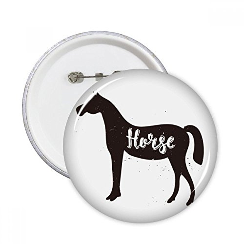 Pins badge bouton cheval noir et blanc pour décoration vêtement et customisation sac lot de 5