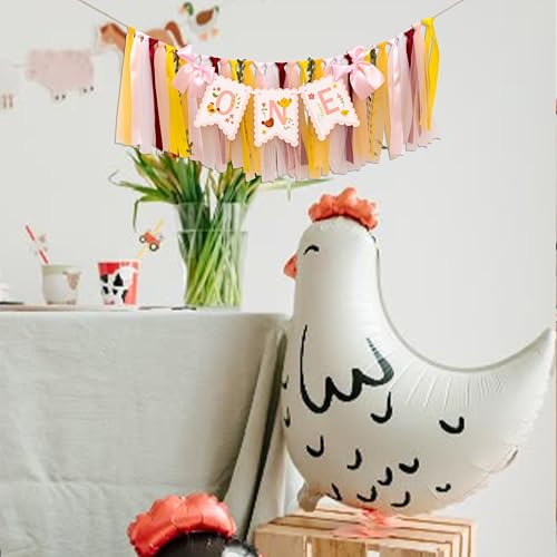 Raoformi Chick High Chair Banner - Little Chicken Farmhouse Themed First Birthday Party Decoration, This Chick Is One Party Supplies,Barnyard Garland by Raoformi - Image 4