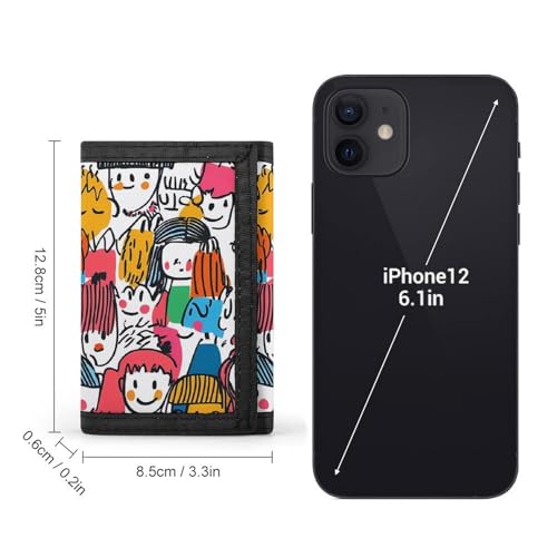 Cartoon Faces Hand-Drawn Graffitin wallet for men women change wallets coin pouch2