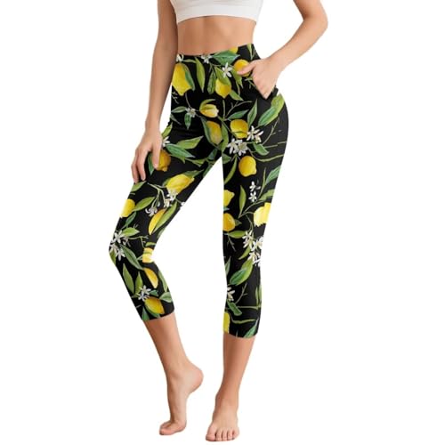 Cute Capri Leggings with Pockets for Women XS-3XL High Waisted Workout Pants