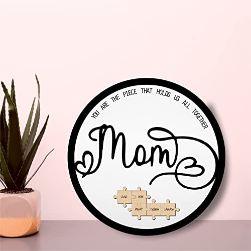 Image of ZOCI VOCI Personalized Gift for Mom - Custom Photo Cartoon Standee | Emotional Hug Gift | Unique Mother's Day & Birthday Gift from Son /Daughter (The center piece Mom)