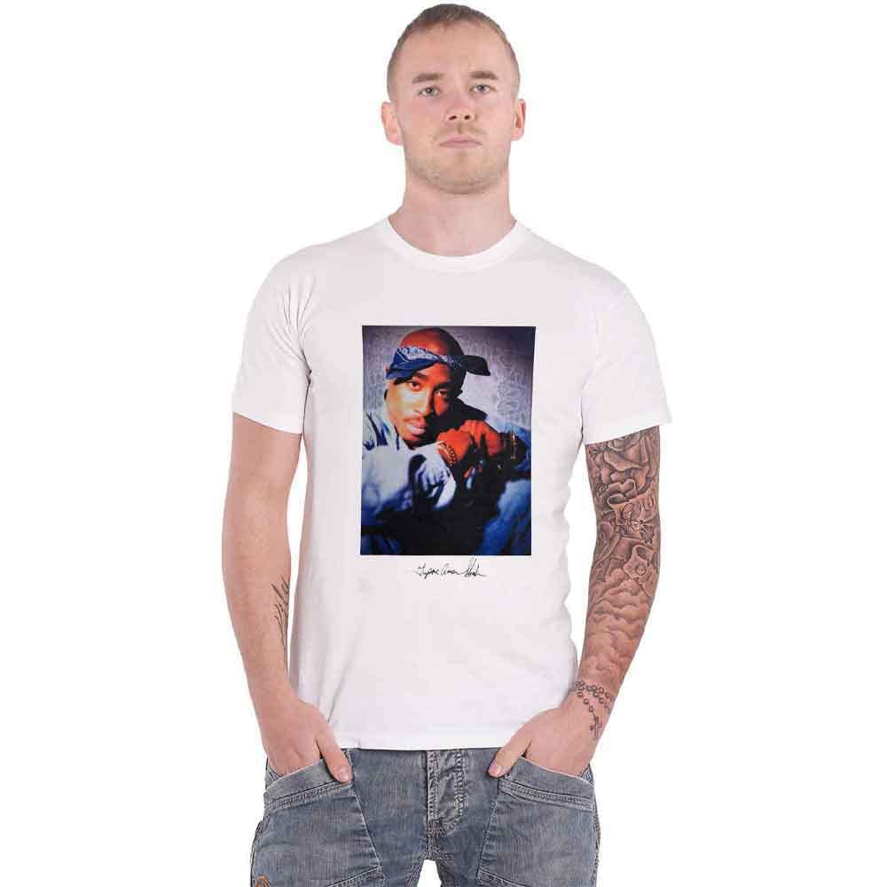 Amazon.com: Tupac T Shirt 2Pac Blue Bandana Logo Official Mens White