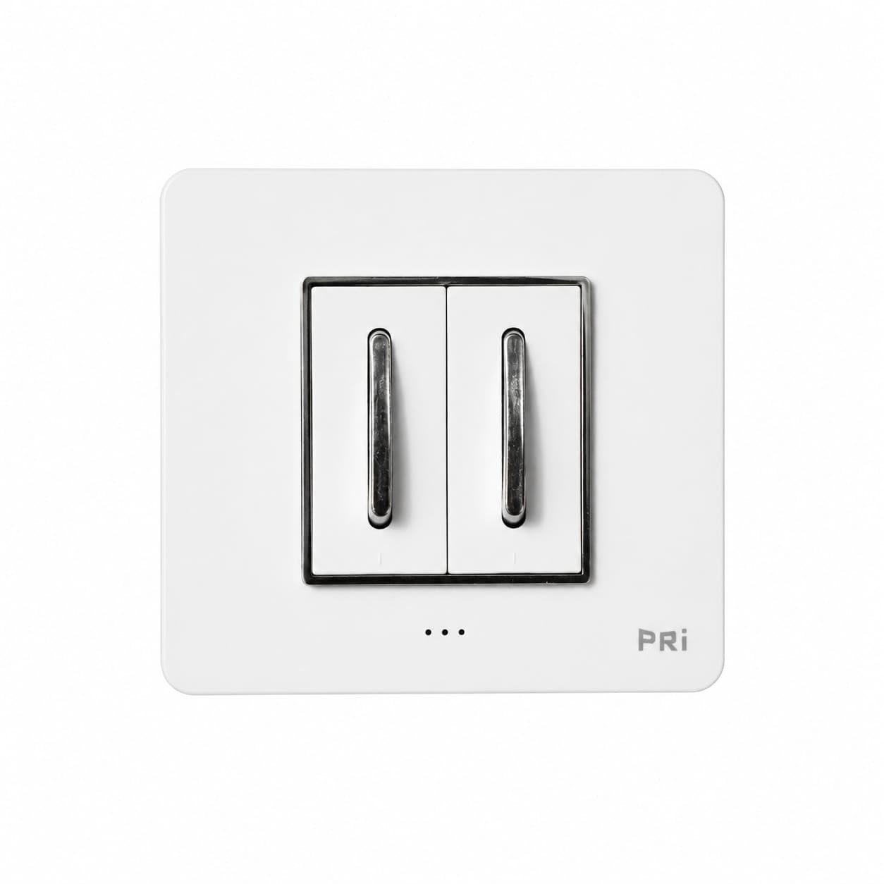 2-Gang Wall Switch, White, Modern Style, Dual Rocker Light Switch with Silver Accents-image-27