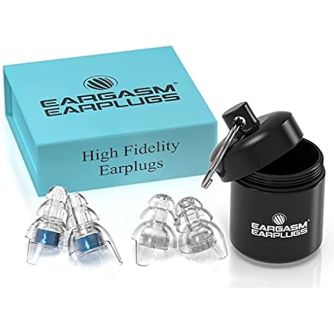 Eargasm High Fidelity Earplugs with Blue Filters - Reusable Noise Reduction Hearing Protection Ear-Plugs with Carrying Case for Concerts, Festivals, Raves, Musicians, Live Music, Sporting Events Cover