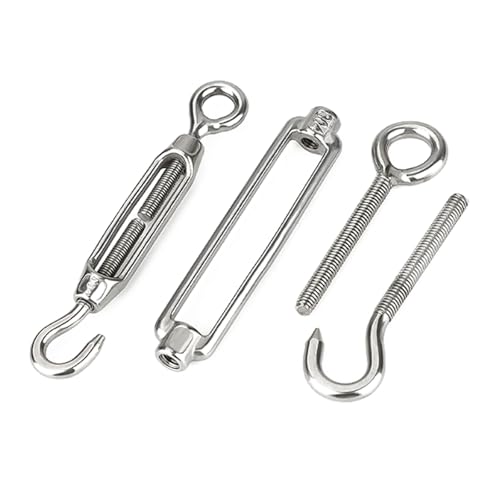 Turnbuckle de acero inoxidable 304 tipo O C, paquete de 2, tensor para cable de acero M6 (tipo O C) miniatura 1