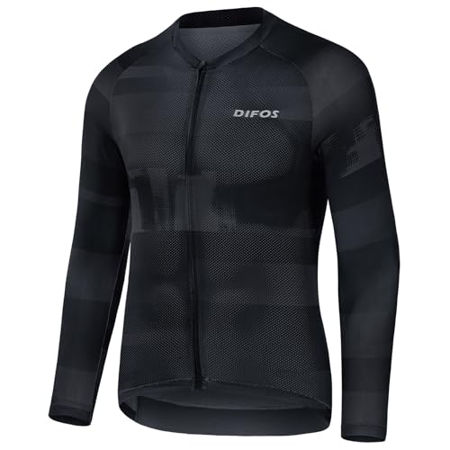 Maillot de cyclisme à manches longues homme pour sorties matinales et route