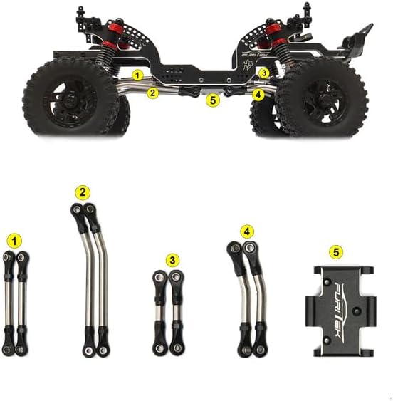 FURITEK Steel HIGH Clearance Links Sets with Aluminium Skid Plate for FURITEK FX118 - Remote Control CAR, RC CAR Parts for Fury FX118 (HELIDIRECT)
