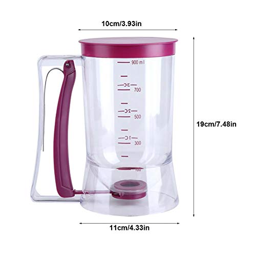 Foto von Gcroet Teigspender Teigportionierer Batter Separator Werkzeug Mit Mess Etikett Einfache Reinigung Ohne Abtropfen Dispenser 900ml Teigkapazität Bequem Für Kuchen Backen Pfannkuchen Muffins