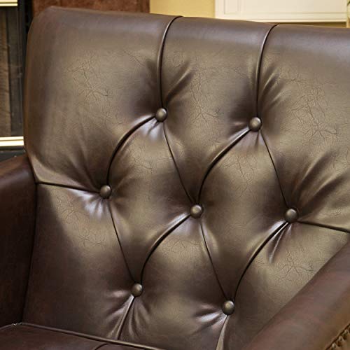 Christopher Knight Home Malone Leather Club Chair, Brown 28D X 29.5W X 33.5H Inch #TOP5