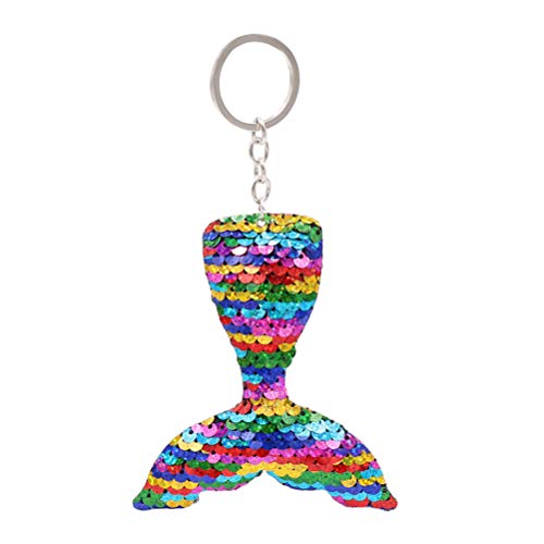 bestoyard lentejuelas sirena cola llavero SGP llavero Charm para mochila Auto llavero Teléfono Cover