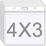 AMUU ID カード ホルダー 名札・ホルダー 12個入大きいID名札・ホルダー名刺・IDサイズ ナフ社員証 定期入れ 厚さを増す，名札 吊り下げ イベント スタッフ パス 名刺 社員証 ケース 入れ 首かけ 展示会 防水 横型 タイプ