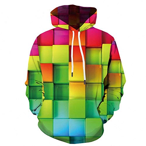 Sweat-shirt à capuche 3D enfant avec motif treillis, coutures renforcées et tissu doux