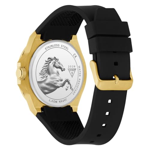 Image of GUESS Round 44mm Black Dial Analog Men Watch - GW0979G1