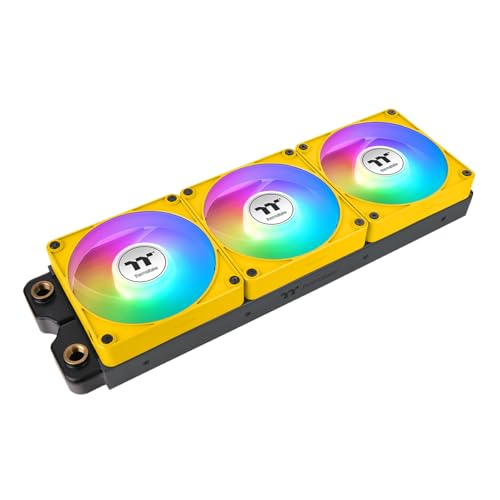 Image of Thermaltake CT140 EX ARGB Sync PC Cooling Fan 3 Pack, PWM 500~1800 RPM, 5V Motherboard Sync, 16.8 Million Colors 9 LEDs, MagForce 2.0 Connectors, Hydraulic Bearing, Bumblebee, CL-F217-PL14GS-A