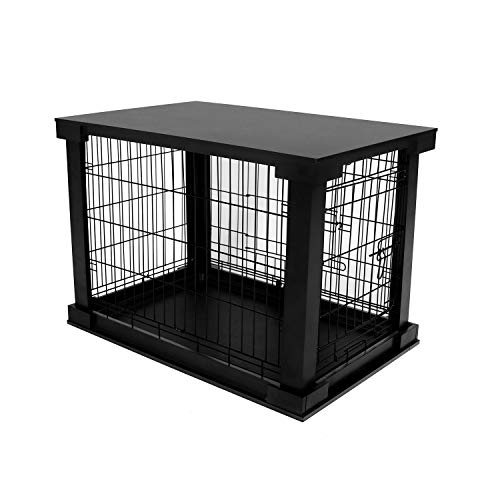 The Best Wooden Dog Crate Cover 12 Merry Products 2 Door Decorative Pet Kennel with Wooden Protection ...