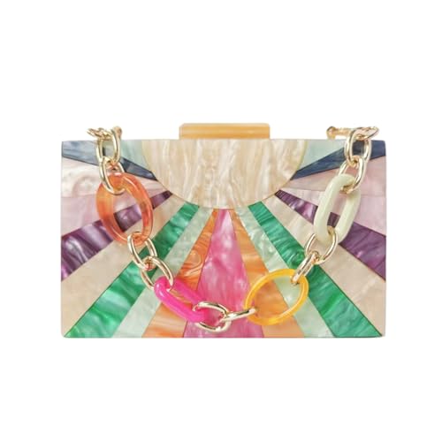 Image of Elegant Ladies Acrylic Evening Clutch Multicolored Bag Box Stylish Marble Purse Handbag for Wedding Banquet Cocktail