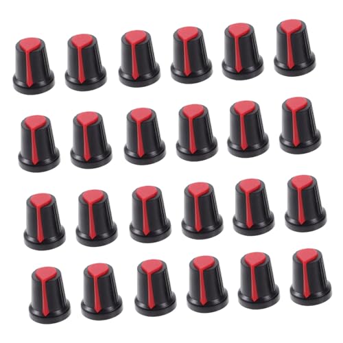 Levemolo 50pcs Guitar Volume Control Knobs Bass Volume Caps Potentiometer Caps Replacement Aluminum Knobs Easy to Install Sturdy Plastic Material