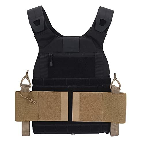Elastic 5.56 M4 M16 Ar Magazine Holder Cummerbund Side Walkie Talkie Holder Mag Pouch Holster For Chest Rig Tactical Vest 2Pcs Khaki #TOP3