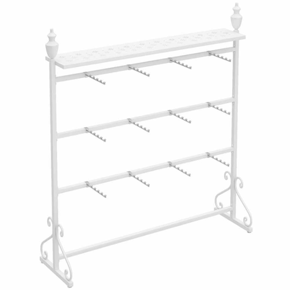 YNBSHGAA 4 Tier Metal Underwear Display Rack Floor Standing Garment Organizer Hanger for Socks Bra Panties Retail Store Display,White-150x40x155cm