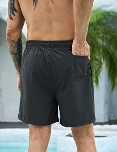 Kbvot Mens Swim Trunks With Compression Liner 5 Inch Inseam 2 Pack Quick Dry Stretch Beach Shorts Bathing Suits Swimwear #TOP7