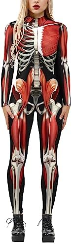 LAEMILIA Women Men Robot Punk Jumpsuit Catsuit 3D Printing Cosplay Costumes Halloween Bodysuit Role Playing Carnival Party