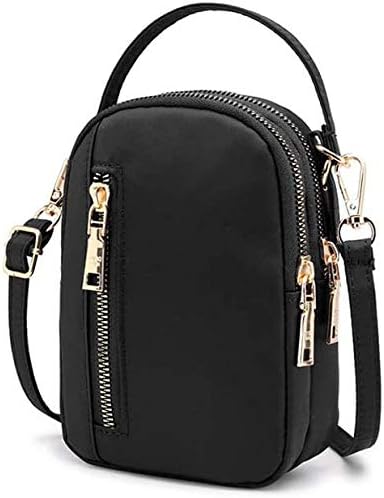 Women Girls Crossbody Bag Small Nylon Phone Purse Wristlet Handbag Wallet Pouch for Samsung Note 20 Ultra S20 Ultra S20 Plus Note 10 A10e LG Stylo 5 K51 Moto G Stylus Power G8 Power Play Plus (Black)
