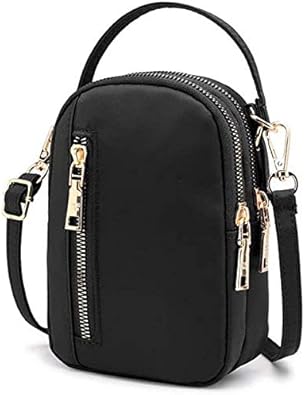 Women Girls Crossbody Bag Small Nylon Phone Purse Wristlet Handbag Wallet Pouch for Samsung Note 20 Ultra S20 Ultra S20 Plus Note 10 A10e LG Stylo 5 K51 Moto G Stylus Power G8 Power Play Plus (Black)