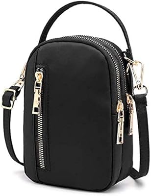 Women Girls Crossbody Bag Small Nylon Phone Purse Wristlet Handbag Wallet Pouch for Samsung Note 20 Ultra S20 Ultra S20 Plus Note 10 A10e LG Stylo 5 K51 Moto G Stylus Power G8 Power Play Plus (Black)