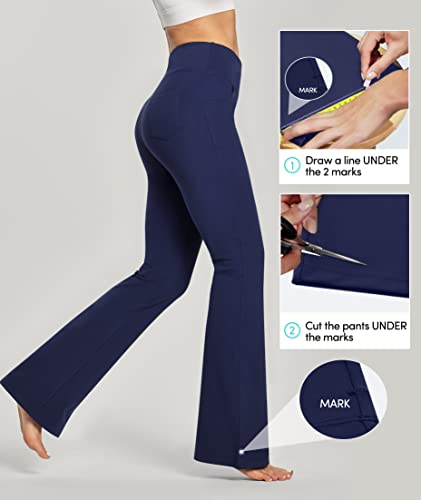 Image of Yoga Pants Women High Waist Workout Bootcut Flare Leggings with Pockets