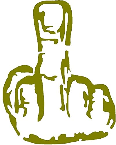 Gold 15CM*12CM Middle Finger Vinyl Decal Car Sticker Car Helmets Window Laptop Funny Art Stickers Accessories Decoration