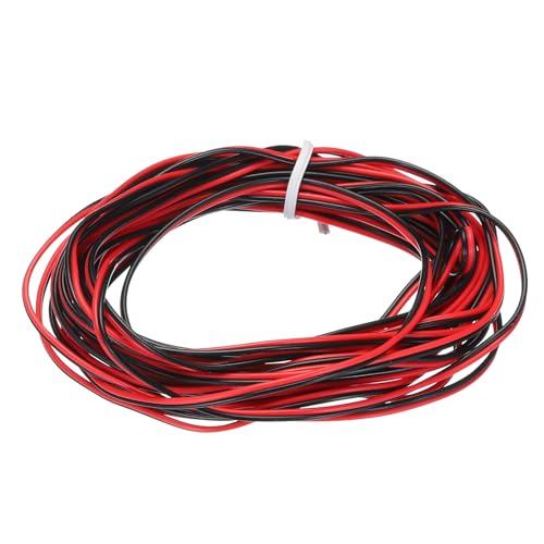 sourcing map 30 Gauge 2 Core Parallel Silicone Wire, 15Ft/4.5M Long 0.8mm Dia Red Black 30 AWG Flexible Extension Cord 300V for LED RGB Cable, Model Plane, Model Car, Electric Appliance