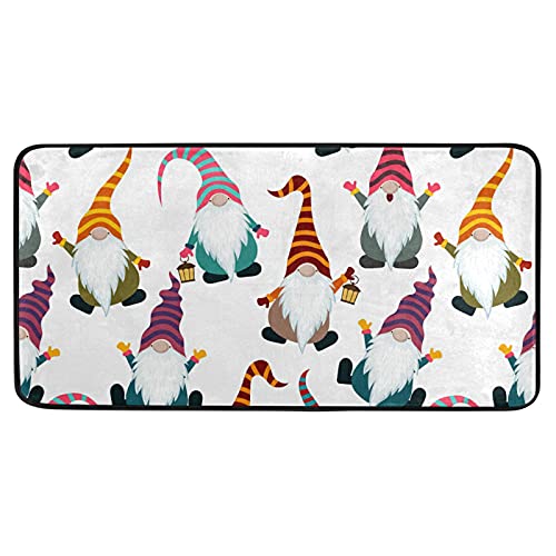 Christmas Rug Kitchen Rugs Runner Christmas Gnomes Seamless Doormat Bath Rugs Non Slip Area Rugs For Bathroom Kitchen Indoor 39" X 20" #TOP1