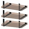 6 Pack 1125 L x 6 H x 15 W J Lip Shelf Brackets Rustic Farmhouse Iron Wall Floating Shelf Bracket Metal Shelf Bracket Industrial Shelf Supports with Screws Black