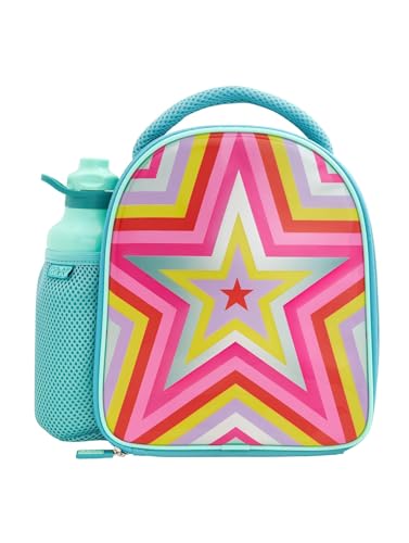 Polar Gear Rainbow Stars Lunch Bag Bottle Combo, Polyester, Green