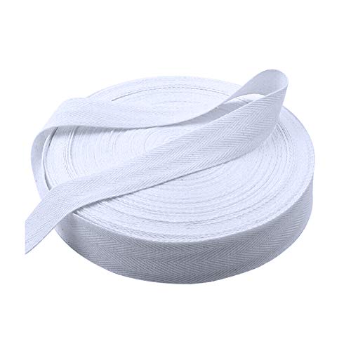 JUHONNZ cinta de encuadernación al bies, 50 metros, algodón natural, cincha para coser, costura artesanal, 2 cm, blanco