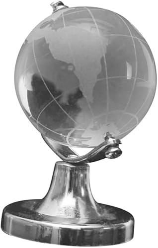 KOMBIUDA Globo de cristal mini globo decoración de escritorio decoraciones de vidrio redondo globo de tierra esfera de vidrio exhibición globo