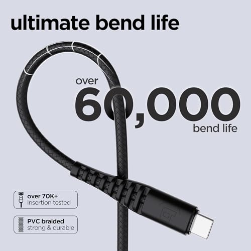 Image of Dubstep Blaze Ultra 65W Type-C to Type-C Cable 1 m Fast Charge Cable (Compatible with Mobile, Tablet, Laptop, Black, One Cable)