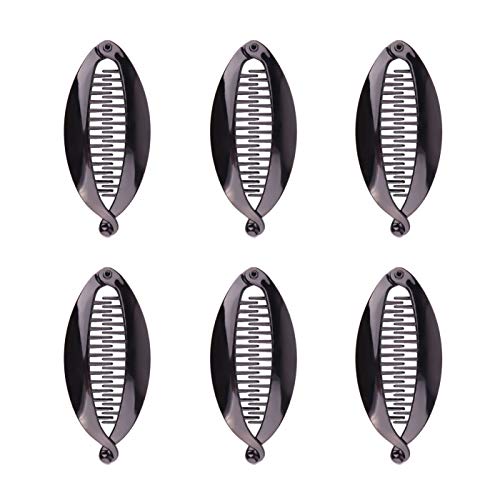 Pinzas para cabello negras forma de pez paquete 6 piezas miniatura 1