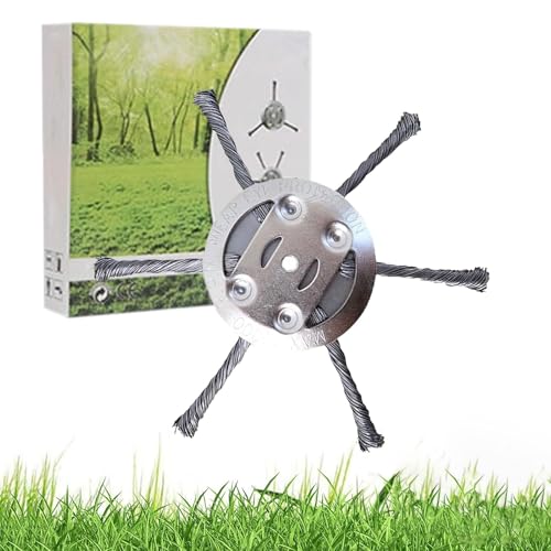 Steel Wire Grass Trimmer Head, 6 Inch SteelWire Brush Cutter Trimmer Head for WeedEater(6 Blade-6in*1).