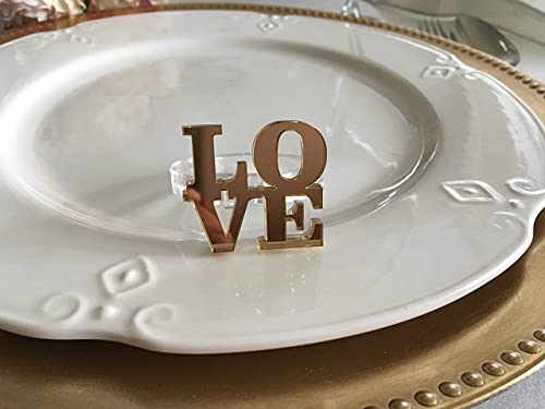 Personalized Napkin Rings Set Love Napkin Ring Holders Valentines Day Table Dinner Decor Gift For Her Family Gifts Wedding Decorations Bridal Shower Party Decor Custom Acrylic Napkin Ring Holders #TOP3