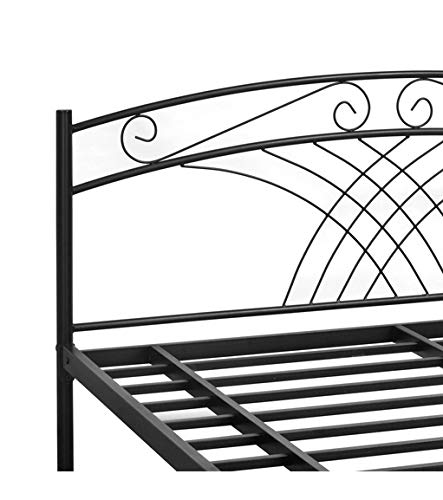 Image of Nilkamal @Home by Nimbo Metal Queen Size Bed Without Storage (Matte Finish, Black) | 1 Year Warranty
